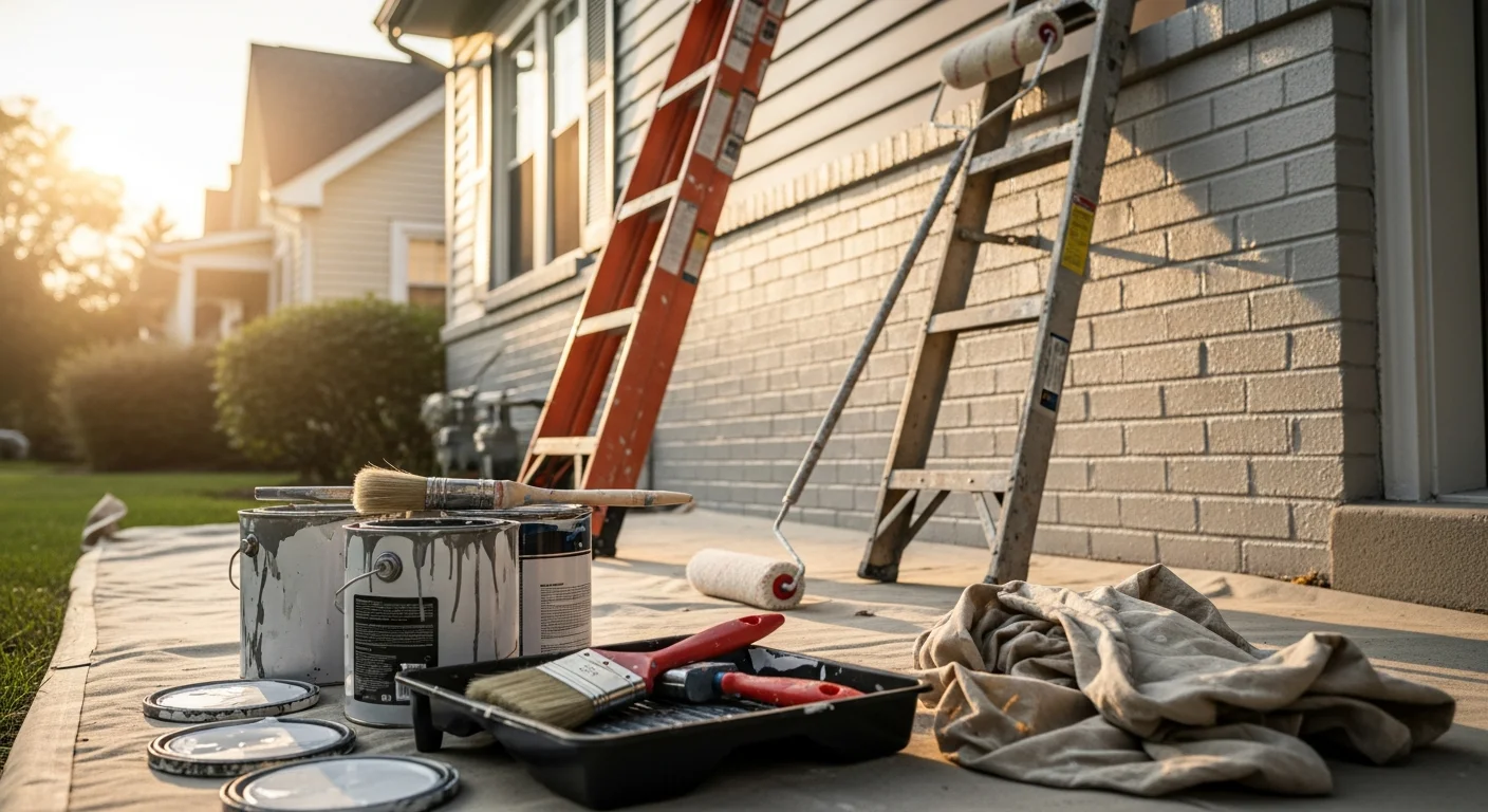 Professional painter applying interior paint to residential wall