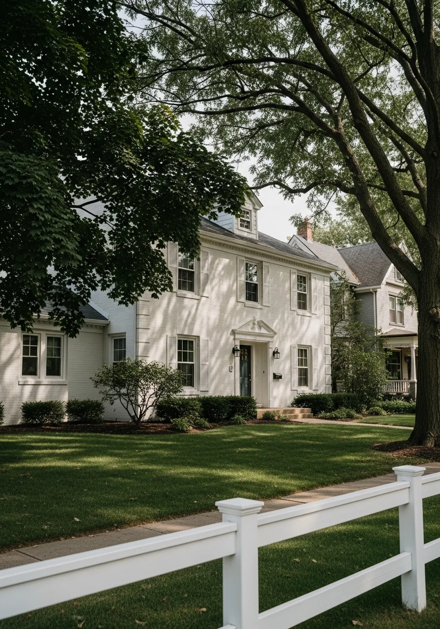 Residential Joliet neighborhood showing varied home styles and mature landscaping.